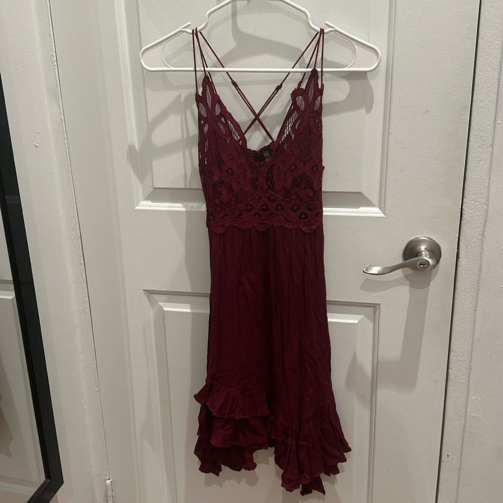 Maroon Floral Dress